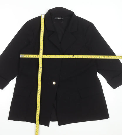 Quiz Women’s Black Blazer Size 12 Classic Mid-Length Jacket