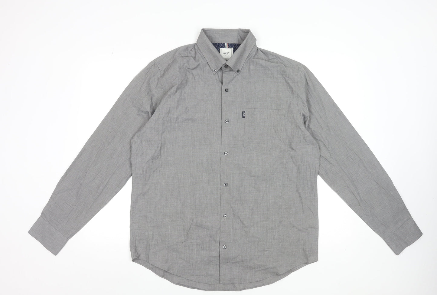 Mens UK Collar Size L NEXT Smart Grey  Dress Shirt