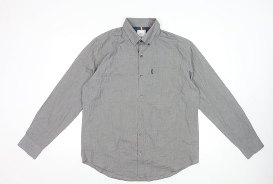 Mens UK Collar Size L NEXT Smart Grey  Dress Shirt