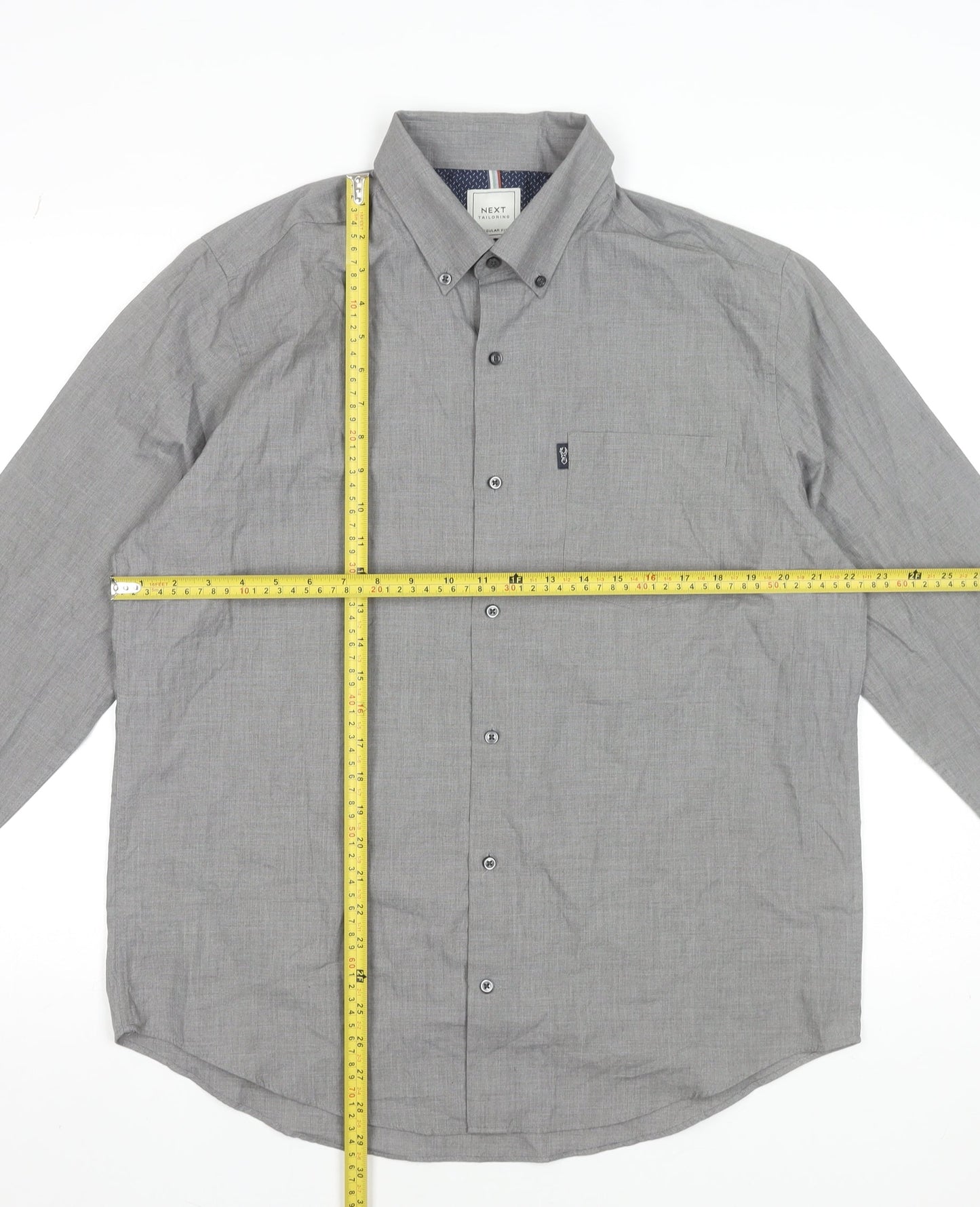 Mens UK Collar Size L NEXT Smart Grey  Dress Shirt