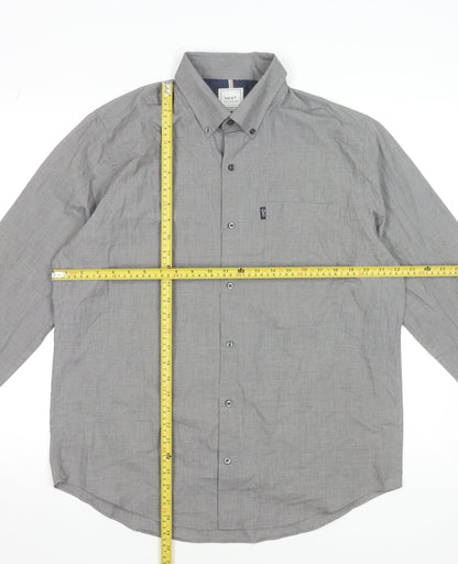 Mens UK Collar Size L NEXT Smart Grey  Dress Shirt