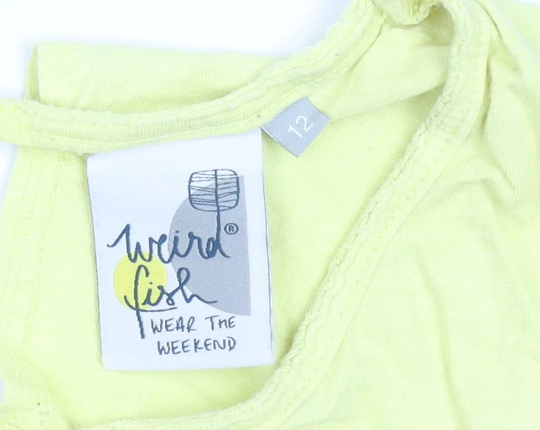 Womens UK Size 12 Weird Fish Yellow Basic Tank
