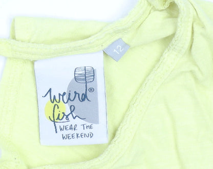 Womens UK Size 12 Weird Fish Yellow Basic Tank