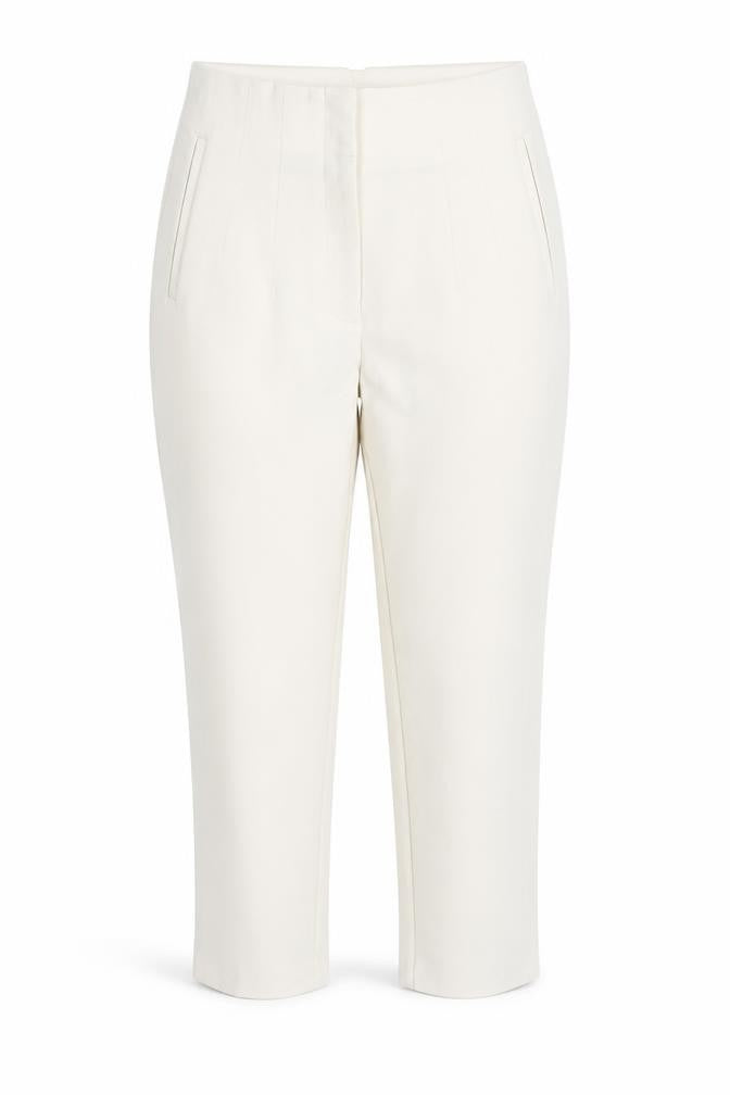 Womens UK Size L Zara Slim Fit Business Casual Formal Workwear Ivory Trousers