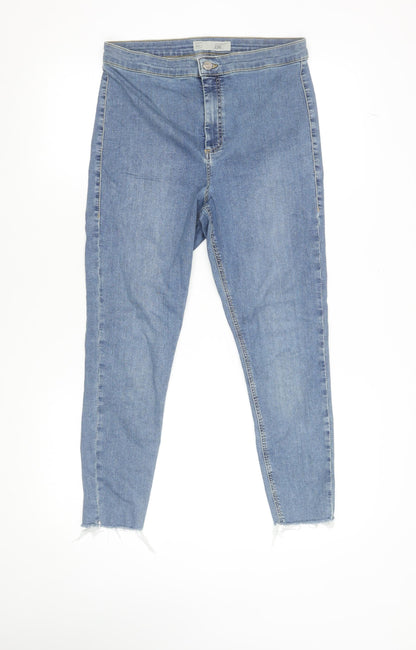 Topshop Women Blue Joni High Rise Skinny Jeans Size 14 W32 L28