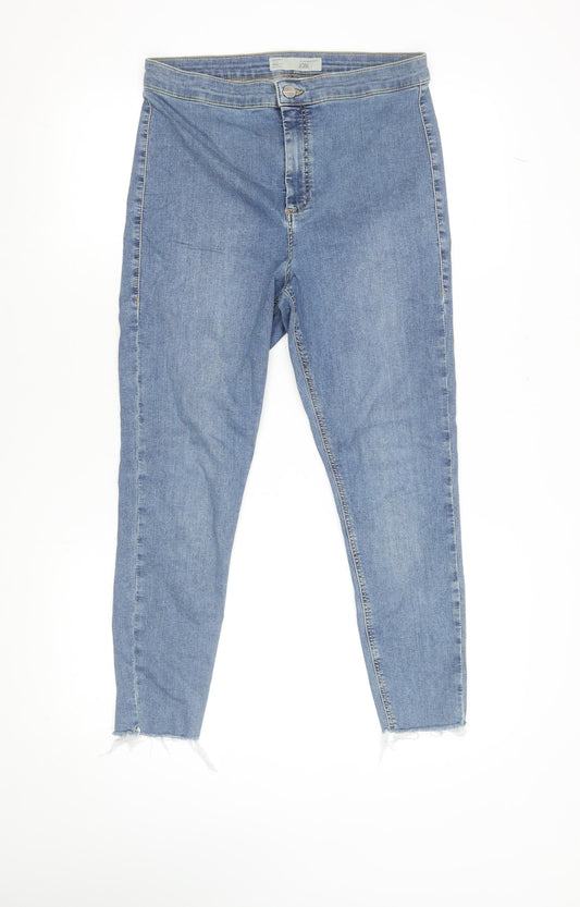 Topshop Women Blue Joni High Rise Skinny Jeans Size 14 W32 L28