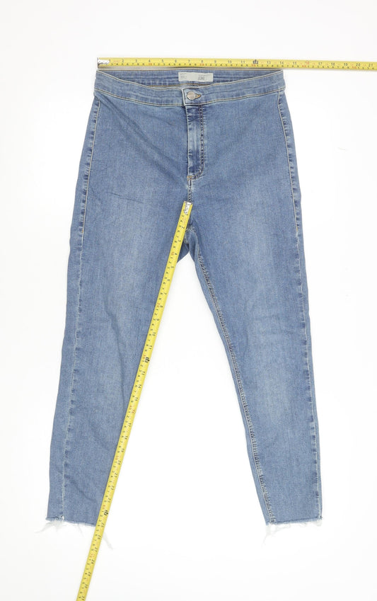 Topshop Women Blue Joni High Rise Skinny Jeans Size 14 W32 L28