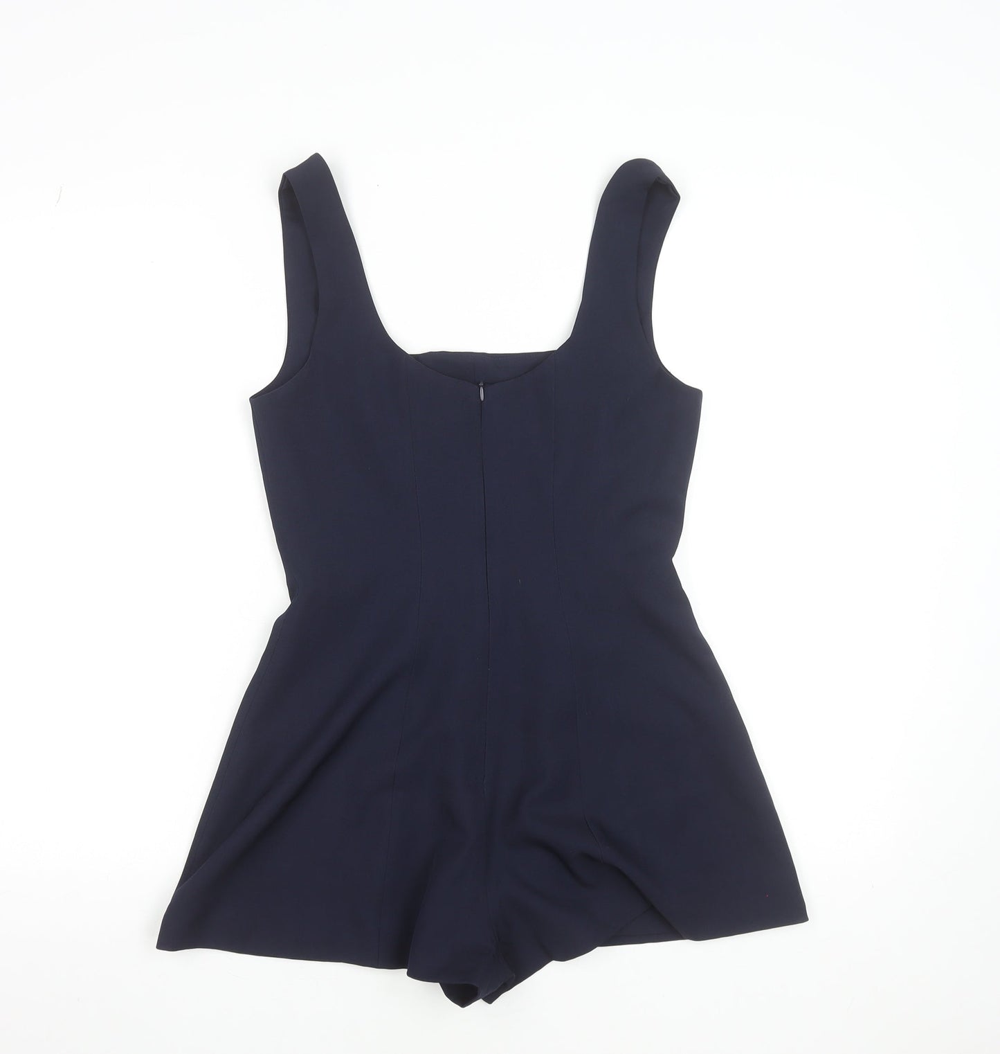 PrettyLittleThing Women's Navy Blue Playsuit UK 6 Polyester Blend Zip Back