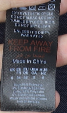 PrettyLittleThing Women's Navy Blue Playsuit UK 6 Polyester Blend Zip Back