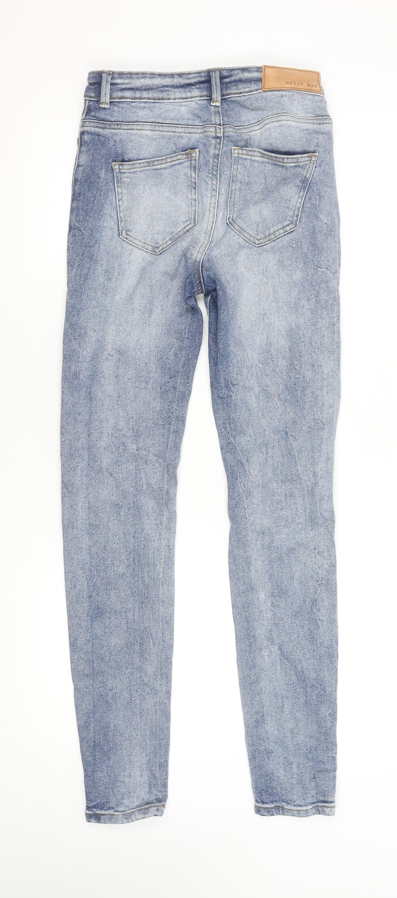 Noisy May Womens Blue Skinny High Waist Jeans Size 8 Regular Fit Denim