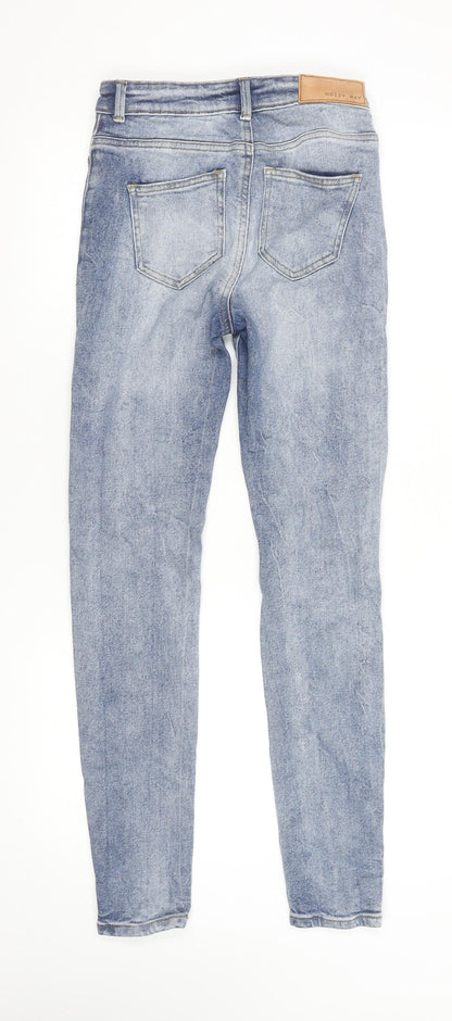 Noisy May Womens Blue Skinny High Waist Jeans Size 8 Regular Fit Denim