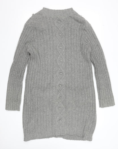 Dickins & Jones Men's Grey Wool Blend Cable Knit Cardigan M