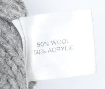 Dickins & Jones Men's Grey Wool Blend Cable Knit Cardigan M