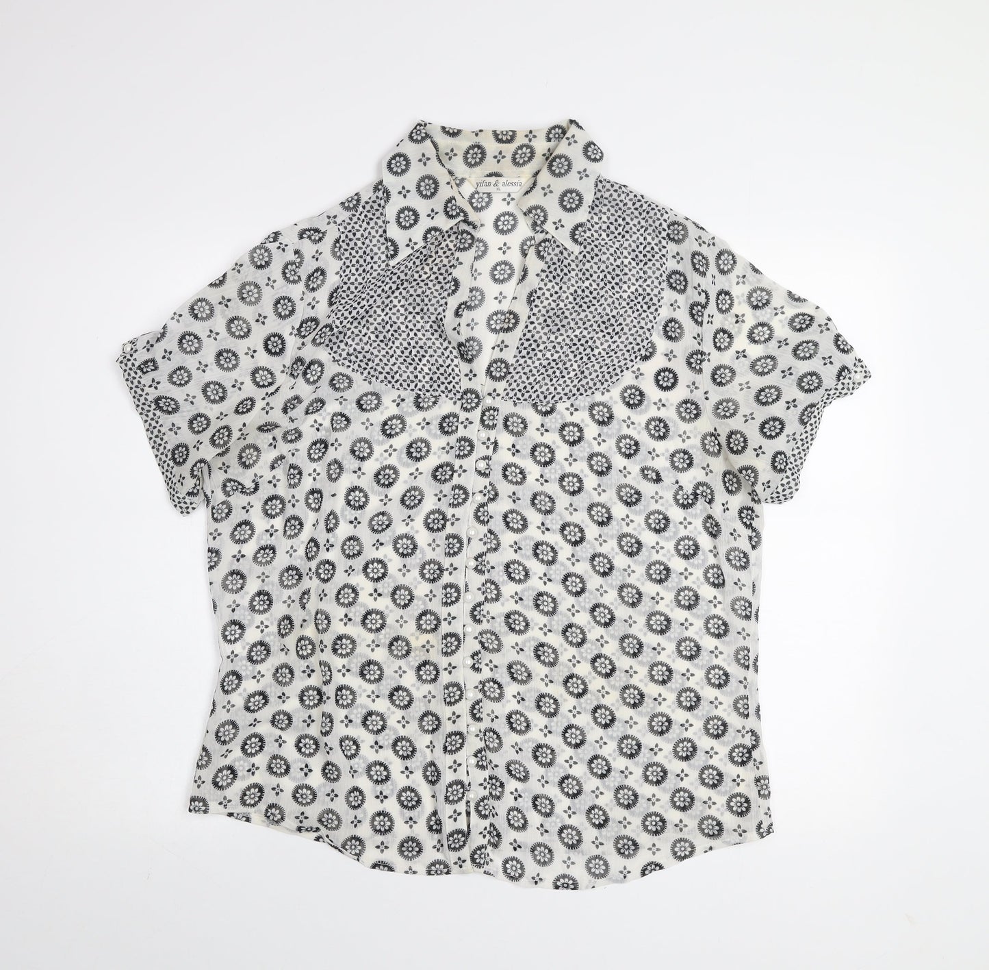 Womens UK Size XL yifan & alessia White Classic Button-Up