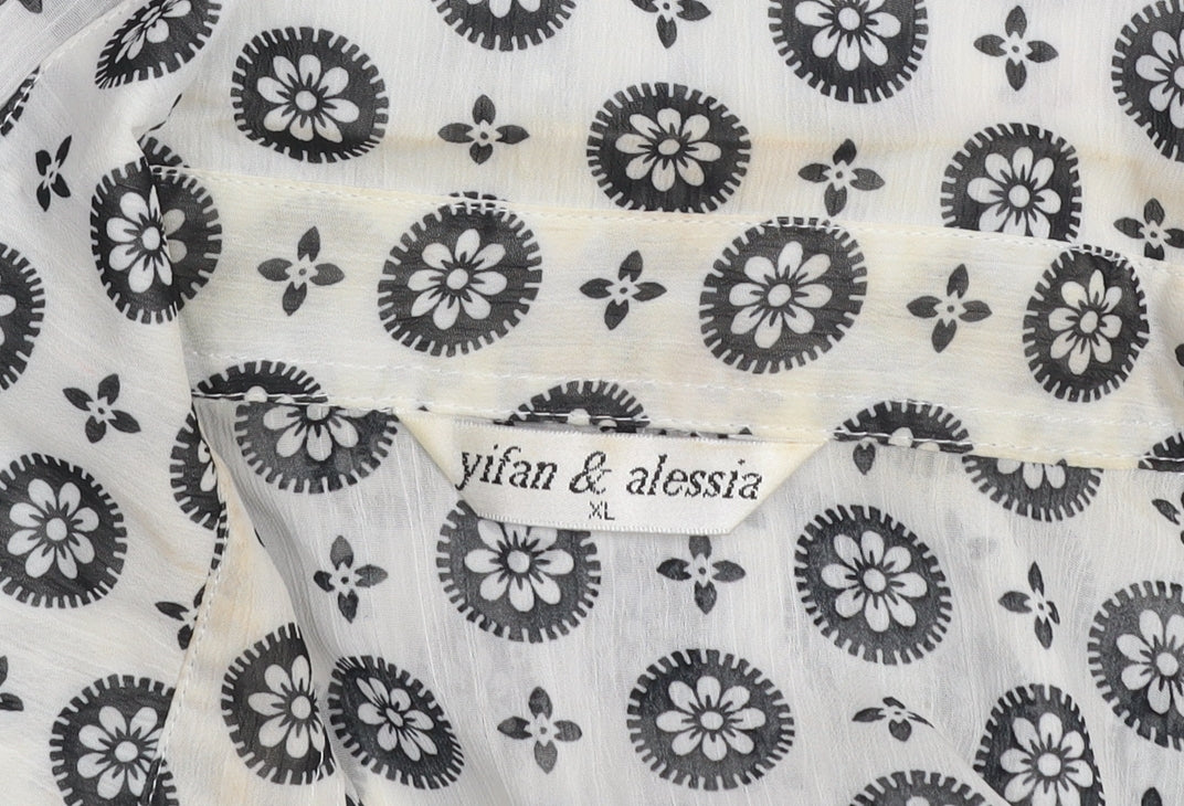 Womens UK Size XL yifan & alessia White Classic Button-Up