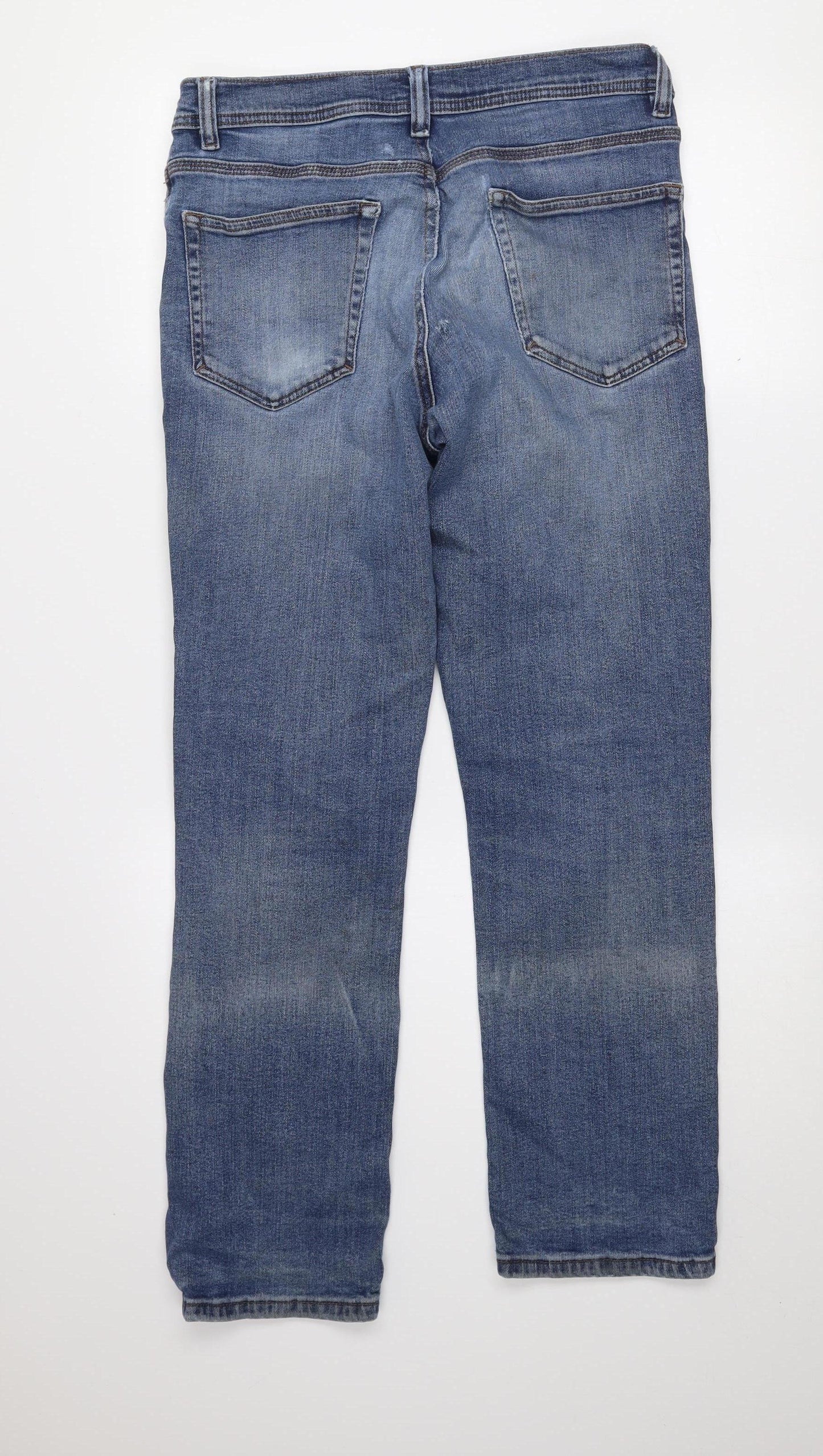 F&F Men's Blue Straight Leg Stretch Denim Jeans 34W 30L