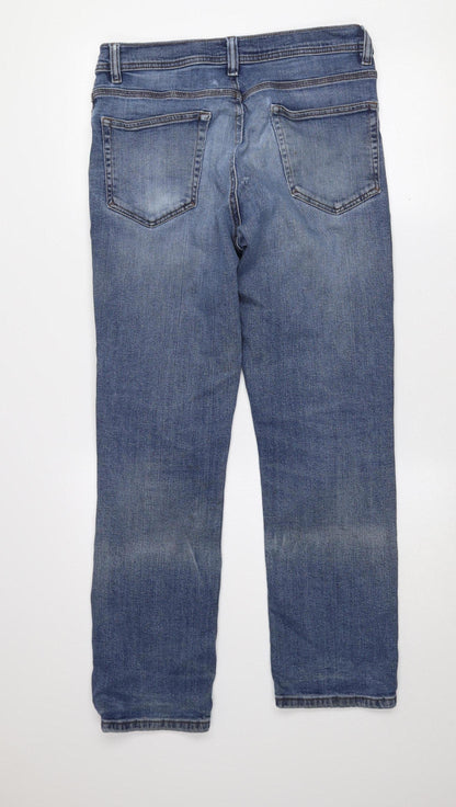 F&F Men's Blue Straight Leg Stretch Denim Jeans 34W 30L