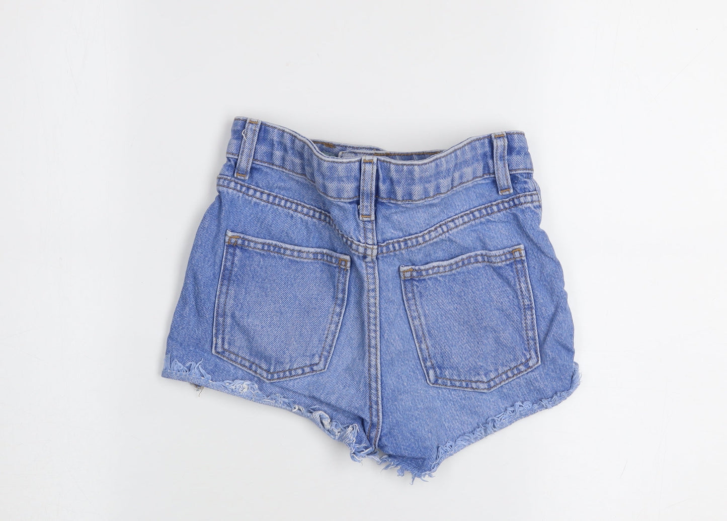 Primark Girls Blue High Rise Distressed Denim Shorts Age 8-9 Years