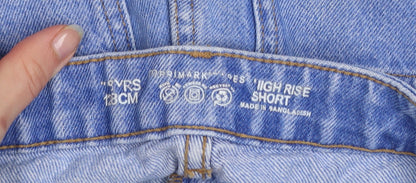 Primark Girls Blue High Rise Distressed Denim Shorts Age 8-9 Years