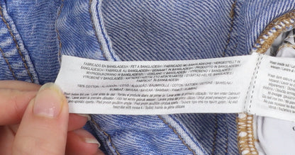 Primark Girls Blue High Rise Distressed Denim Shorts Age 8-9 Years