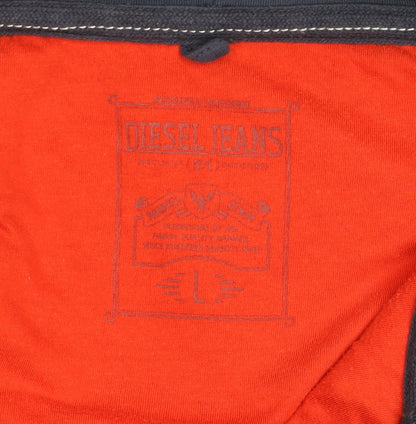 Diesel Mens Blue Hooded Full Zip Activewear Jacket Size L