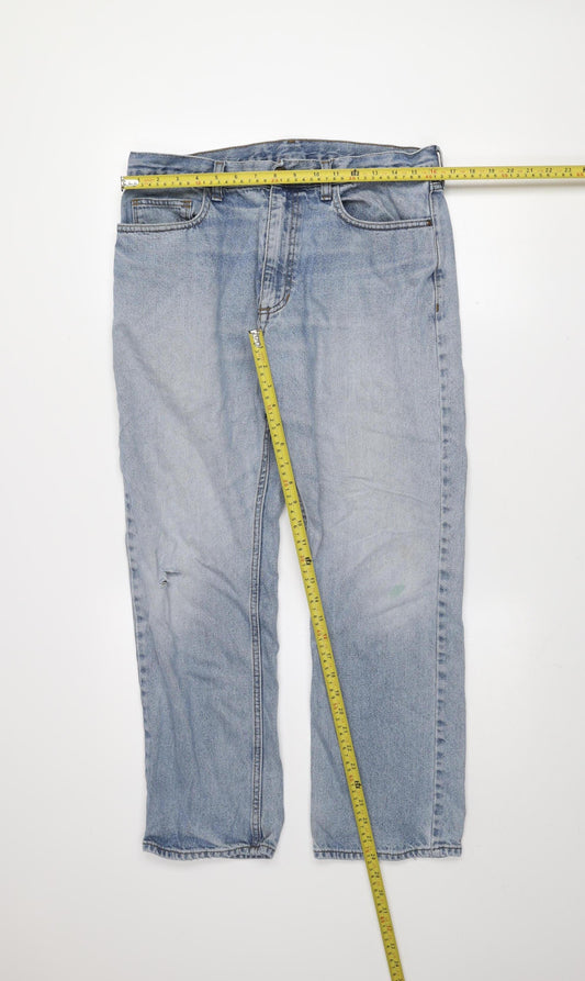 Marks and Spencer Men's Blue Straight Leg Jeans 34W 29L Denim Cotton