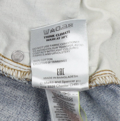 Marks and Spencer Men's Blue Straight Leg Jeans 34W 29L Denim Cotton