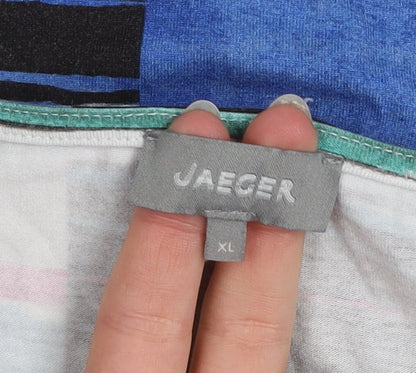 Jaeger Women’s Multicoloured Striped Viscose Tunic Blouse XL