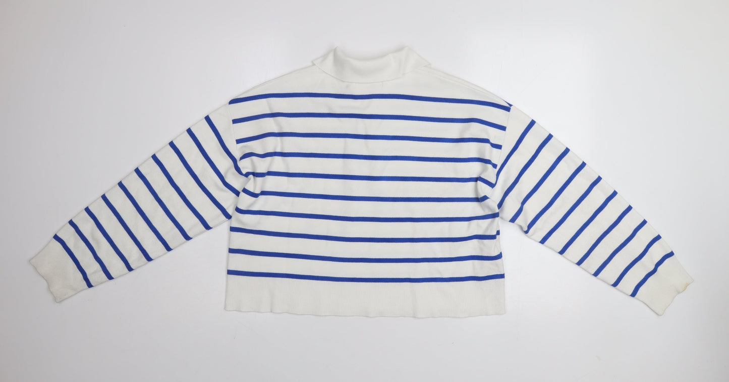 Womens UK Size M MNG White Henley Jumper