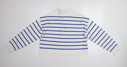 Womens UK Size M MNG White Henley Jumper