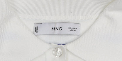 Womens UK Size M MNG White Henley Jumper