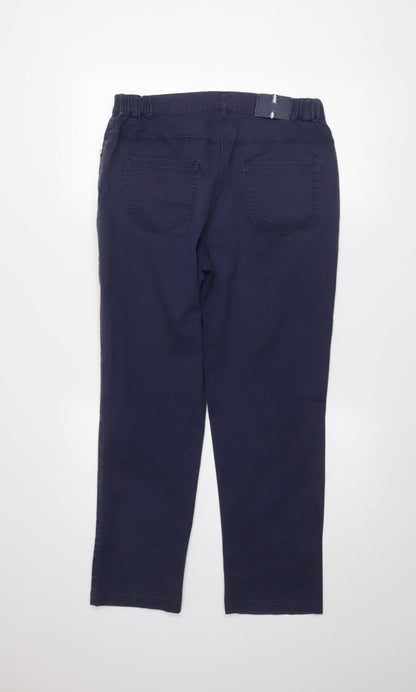 Womens UK Size 14 Punt Roma Regular Fit Chino Blue Trousers