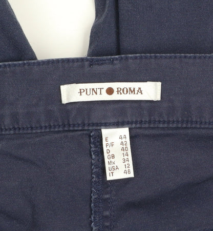 Womens UK Size 14 Punt Roma Regular Fit Chino Blue Trousers