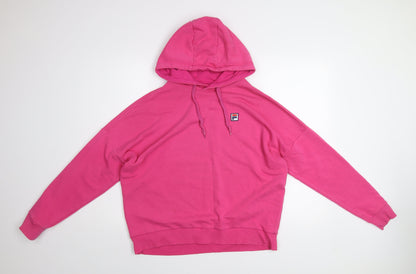 Womens UK Size M FILA Pink Pullover Hoodie
