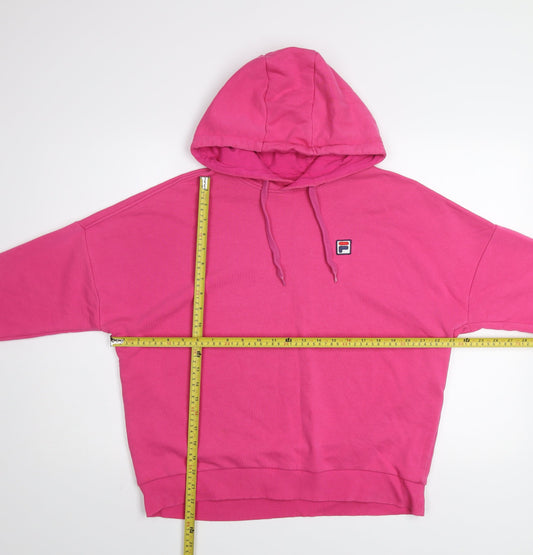 Fila Women’s Pink Pullover Hoodie Medium Cotton Blend Casual