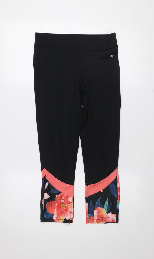 Womens UK Size S Dunnes Stores Slim Fit Capri Black Leggings