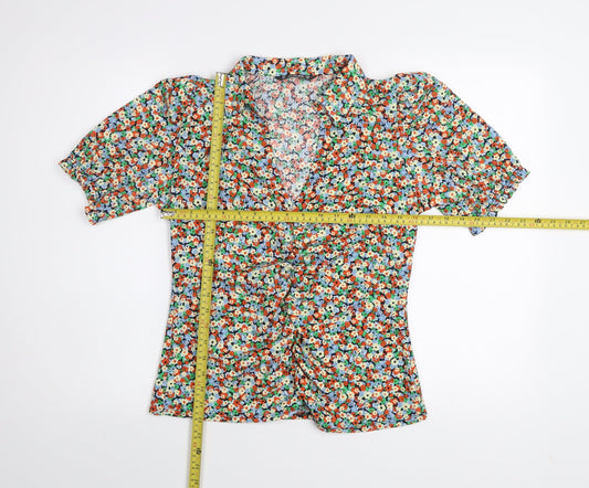 Dunnes Women’s Multicoloured Floral Wrap Blouse Size 14