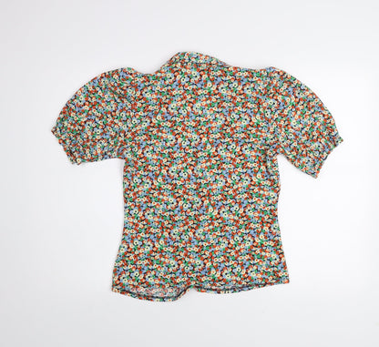 Dunnes Women’s Multicoloured Floral Wrap Blouse Size 14