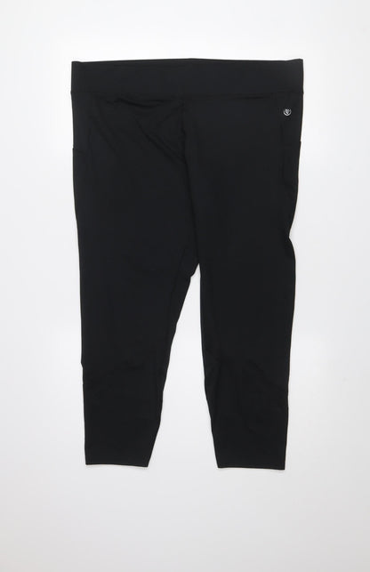 Womens UK Size XL Dunnes Stores Athletic Fit Capri Black Leggings