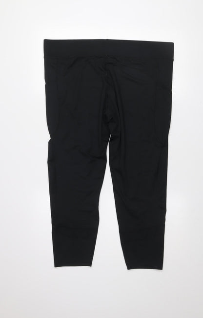 Womens UK Size XL Dunnes Stores Athletic Fit Capri Black Leggings
