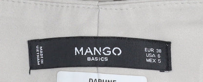 Mango Women Beige Chino Trousers Size 10 Slim Fit Stretch