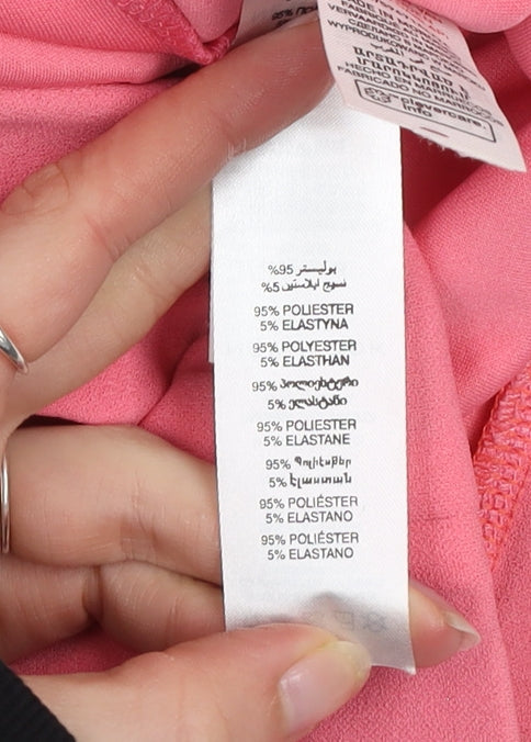 New Look Women's Pink Wide-Leg Stretch Trousers Size 18