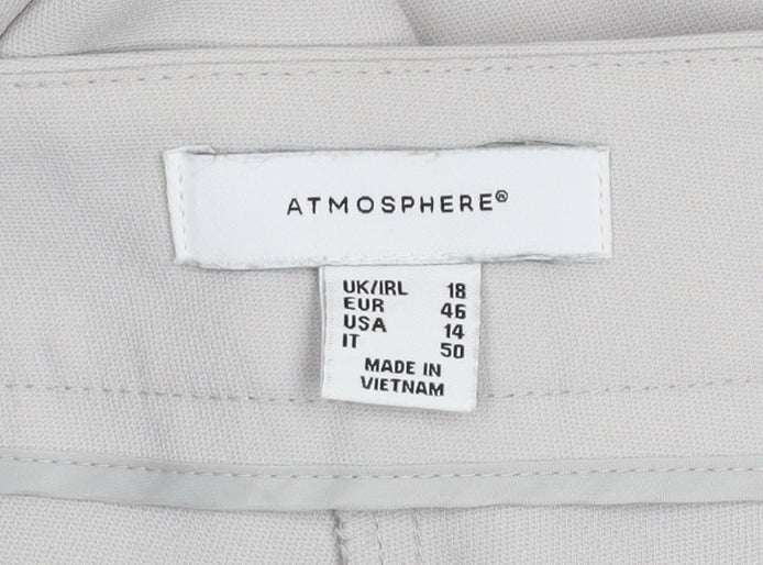 Womens UK Size 18 Atmosphere Regular Fit Cropped Beige Trousers