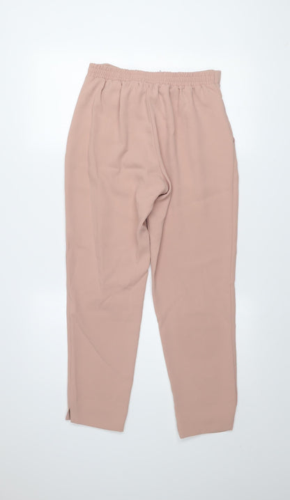 River Island Women's Beige Paperbag Tapered Trousers Size 8