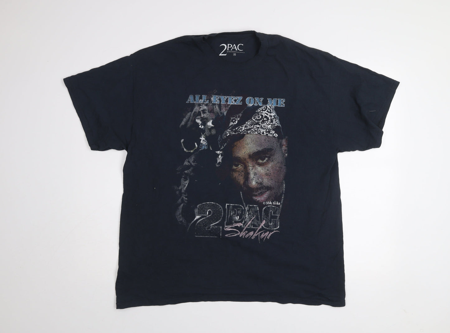 2PAC Mens Black Medium Graphic Hip Hop Band T-Shirt