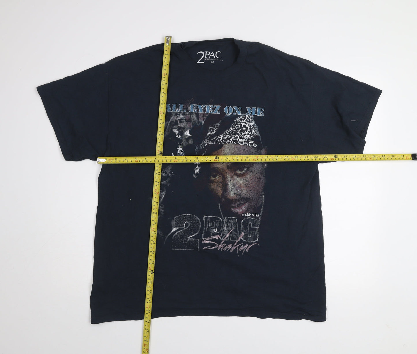 2PAC Mens Black Medium Graphic Hip Hop Band T-Shirt