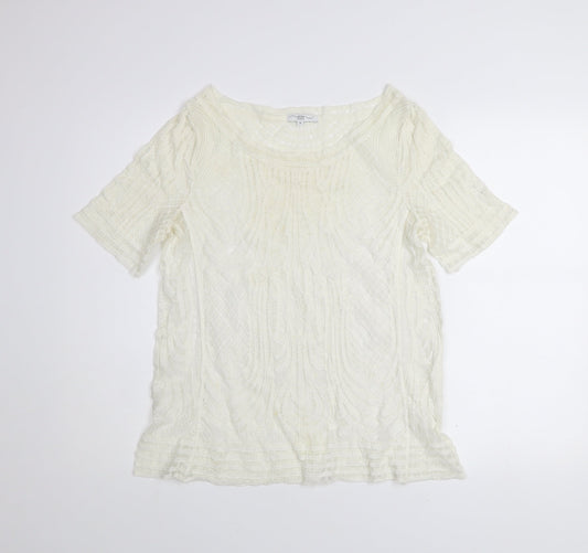 Womens UK Size 14 New Look Ivory Tunic Blouse