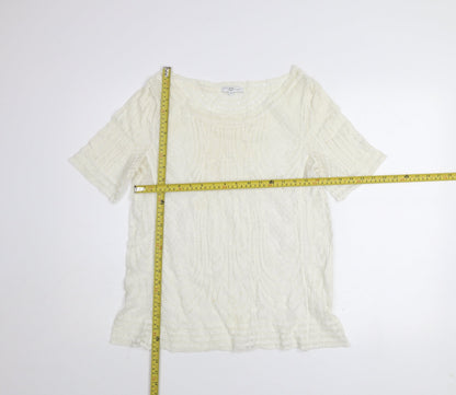 Womens UK Size 14 New Look Ivory Tunic Blouse