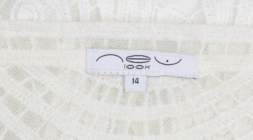 Womens UK Size 14 New Look Ivory Tunic Blouse