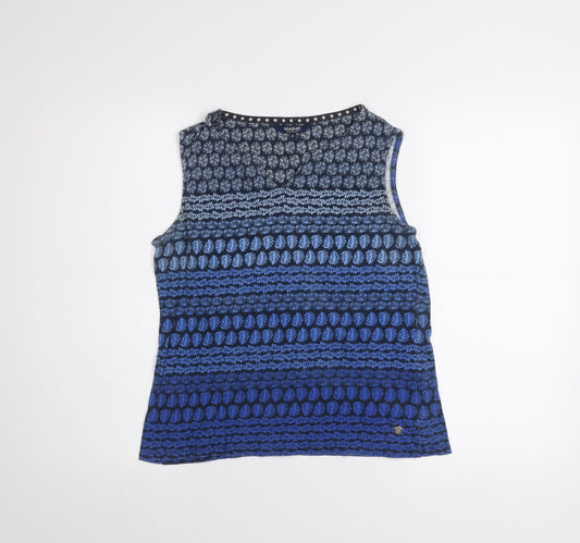 Maine New England Women's Blue Cotton Sleeveless Tank Top Size 14